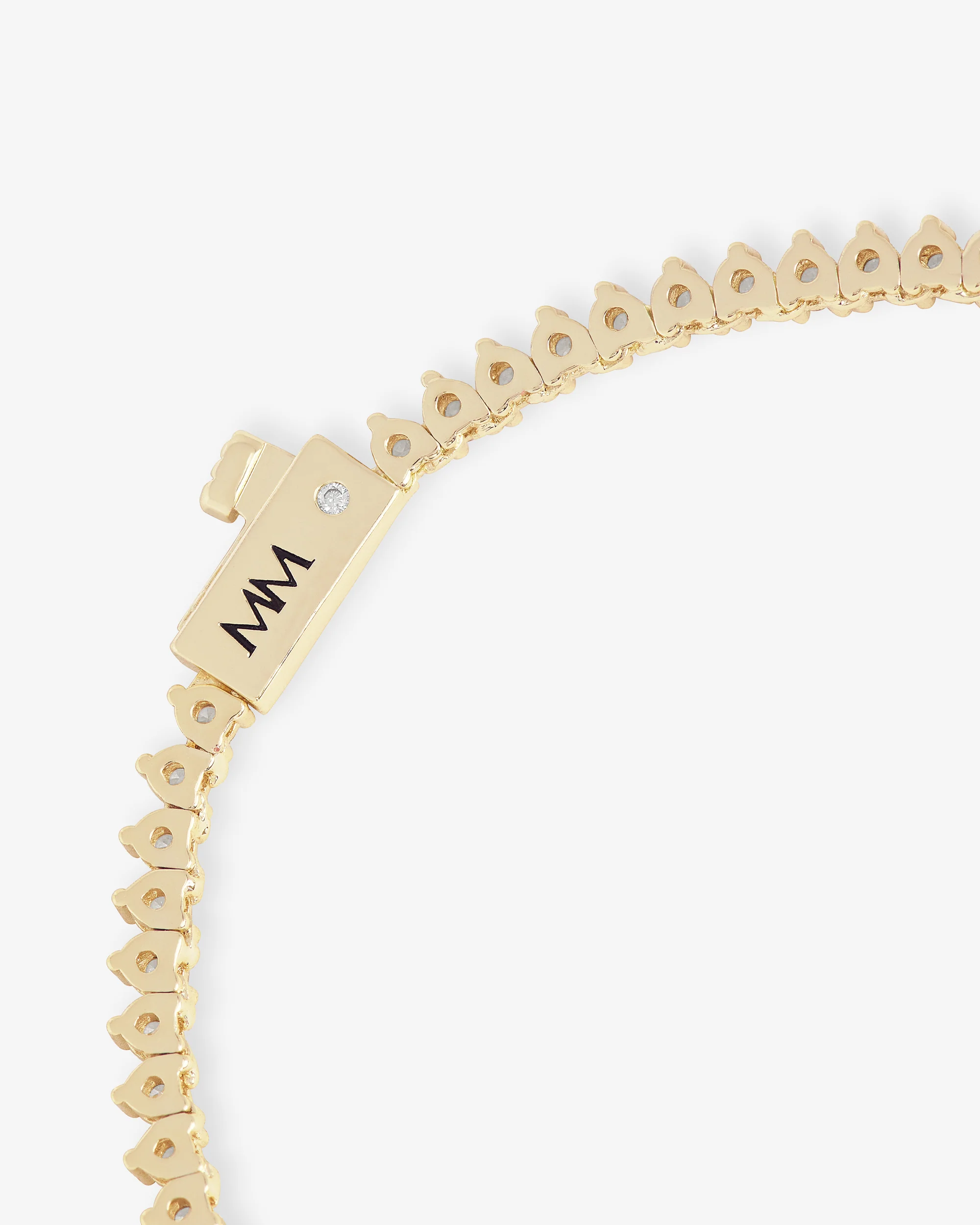 Not Your Basic Tennis Necklace 2mm - Gold|White Diamondettes - Image 7