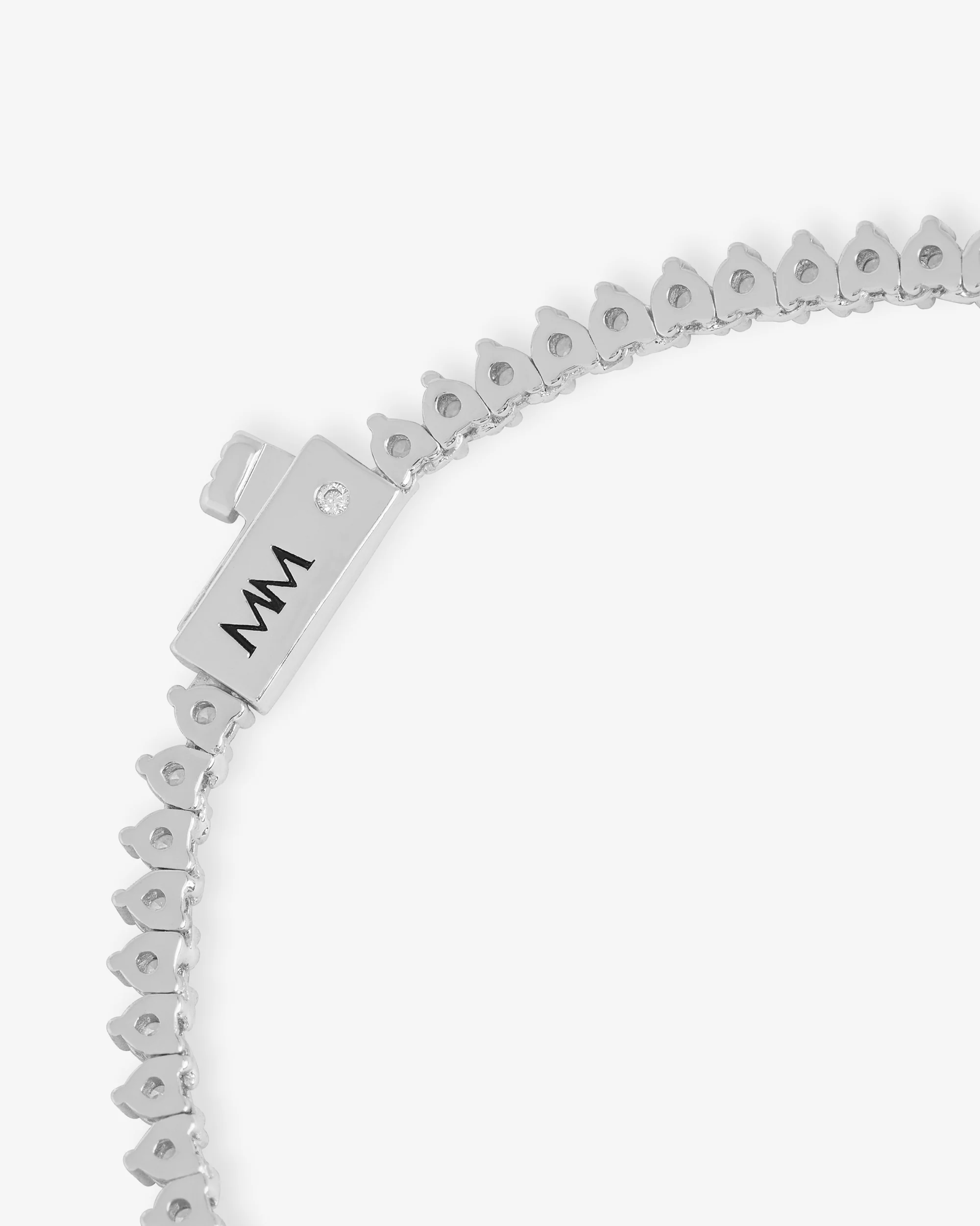 Not Your Basic Tennis Necklace 2mm - Silver|White Diamondettes - Image 7
