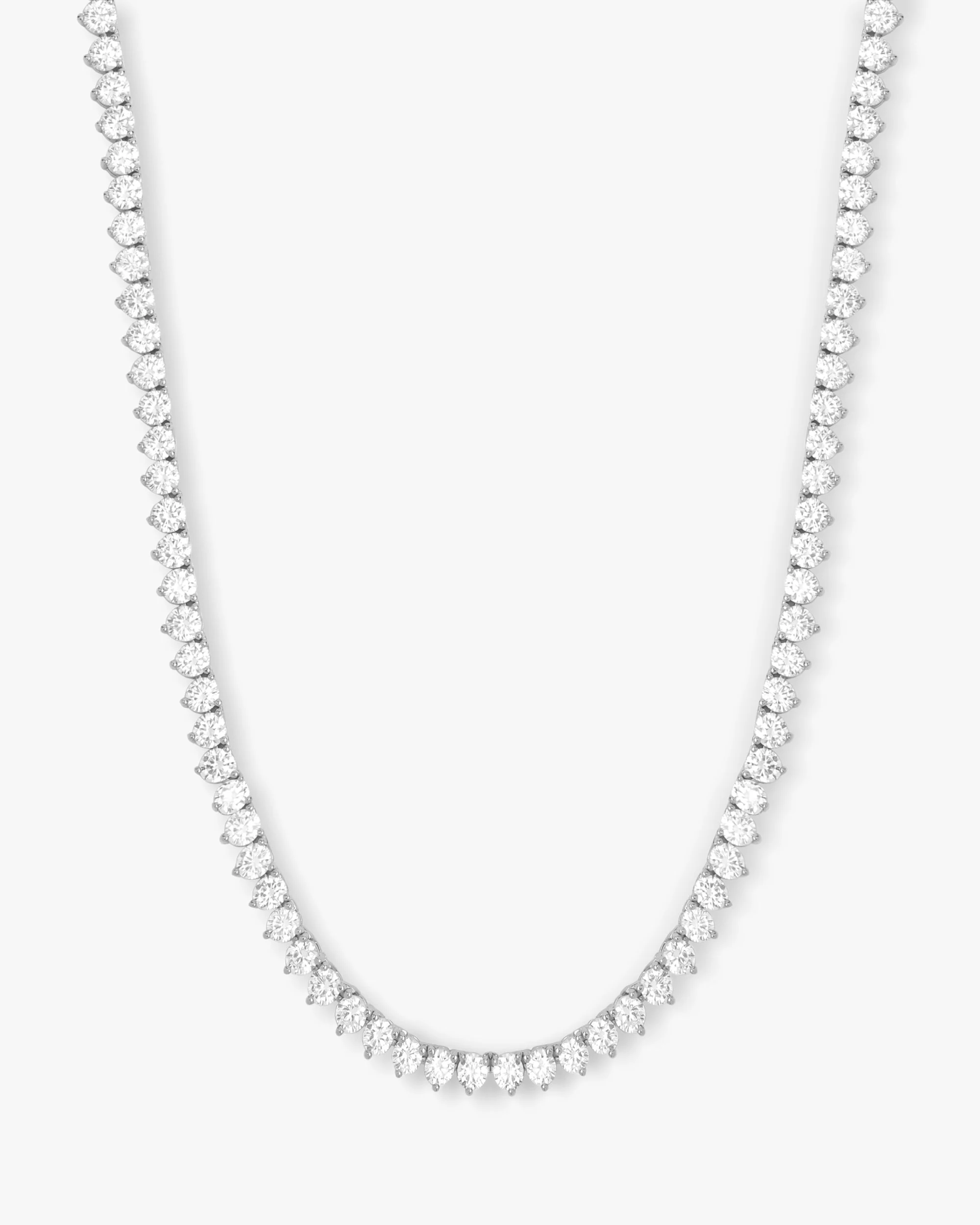 Not Your Basic Tennis Necklace 4mm - Silver|White Diamondettes