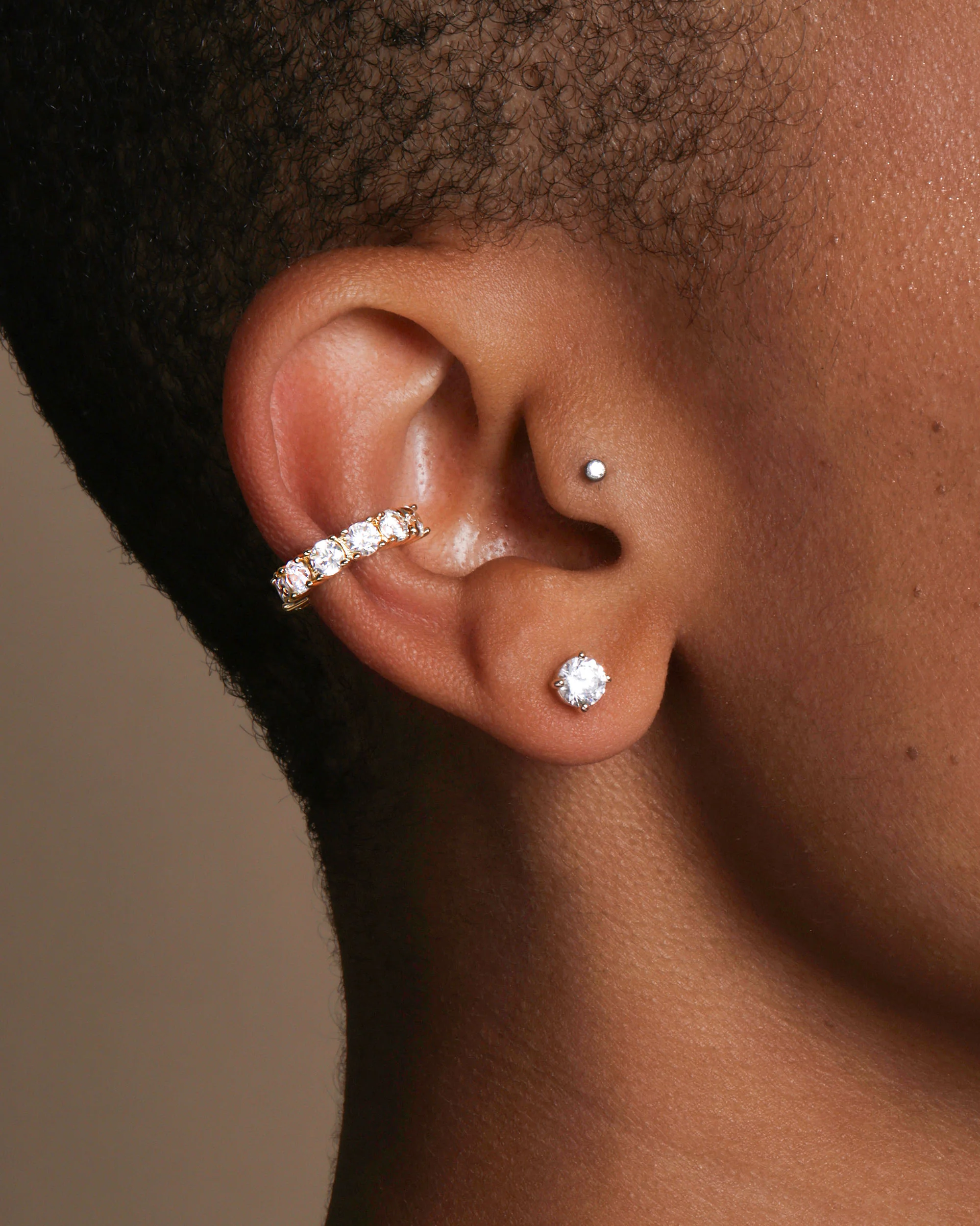 "Oh She Fancy" Ear Cuff - Gold|White Diamondettes - Image 2