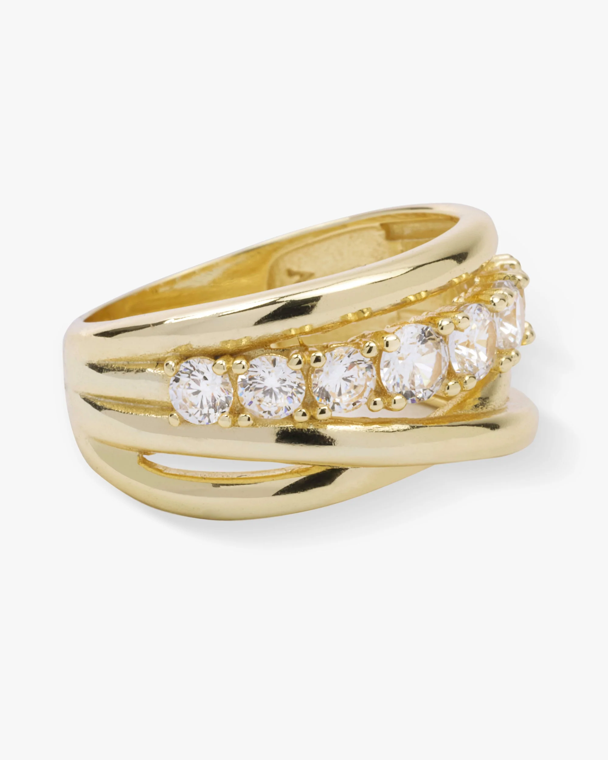 "Oh She Fancy" Stacked Diamond Ring - Gold|White Diamondettes - Image 3