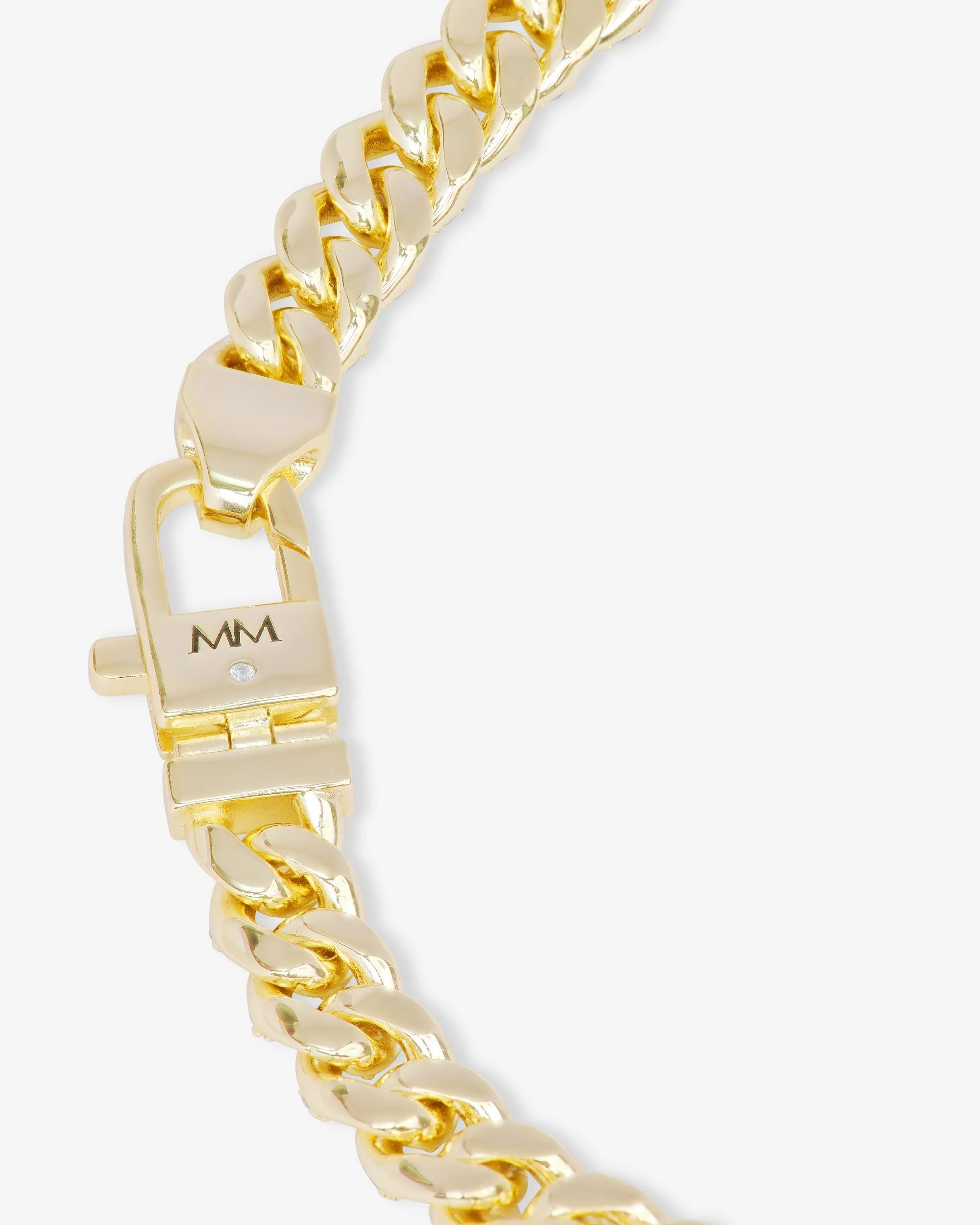 Pavé Julian Cuban Chain Bracelet 6.8mm - Gold|White Diamondettes - Image 5