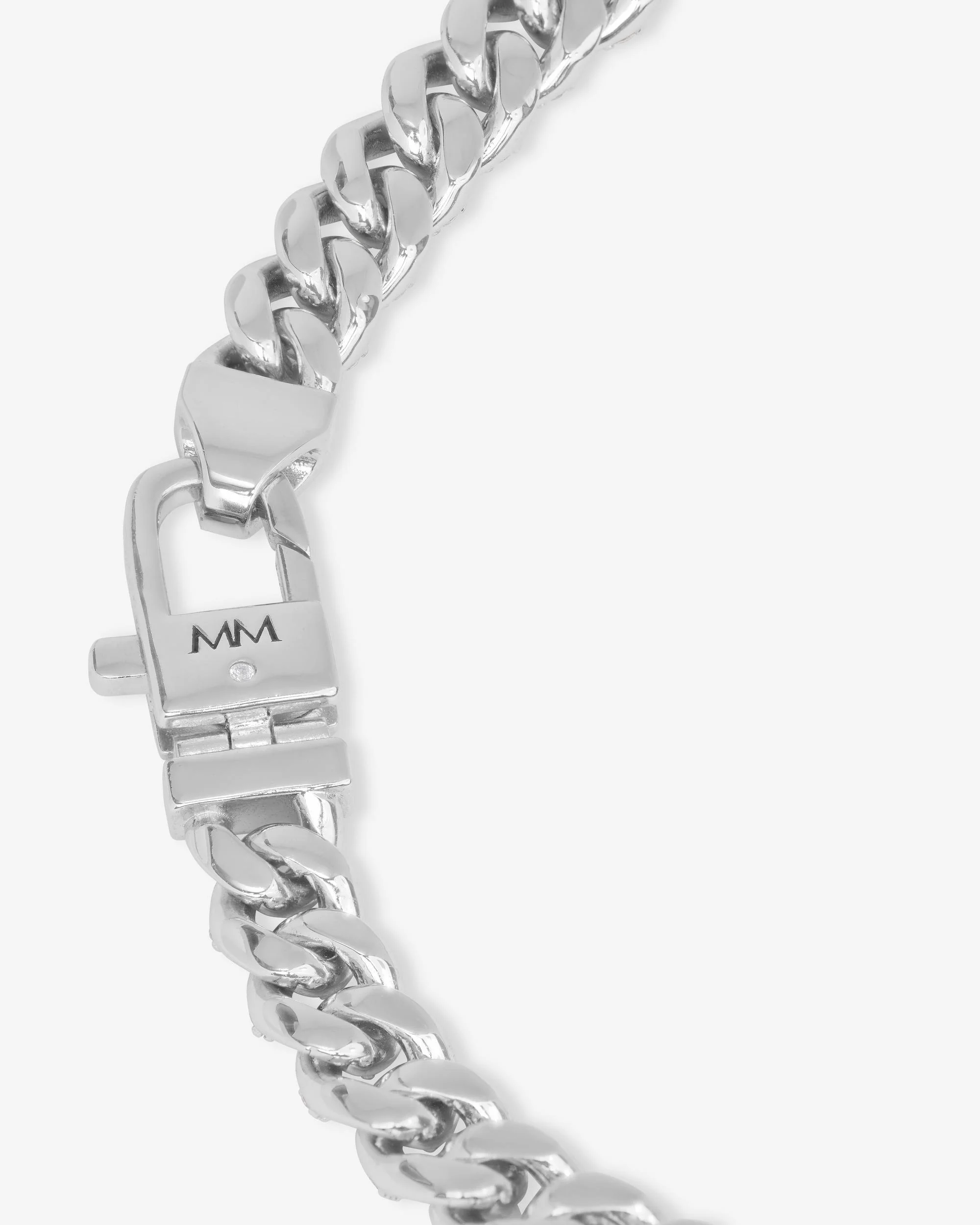 Pavé Julian Cuban Chain Bracelet 6.8mm - Silver|White Diamondettes - Image 5