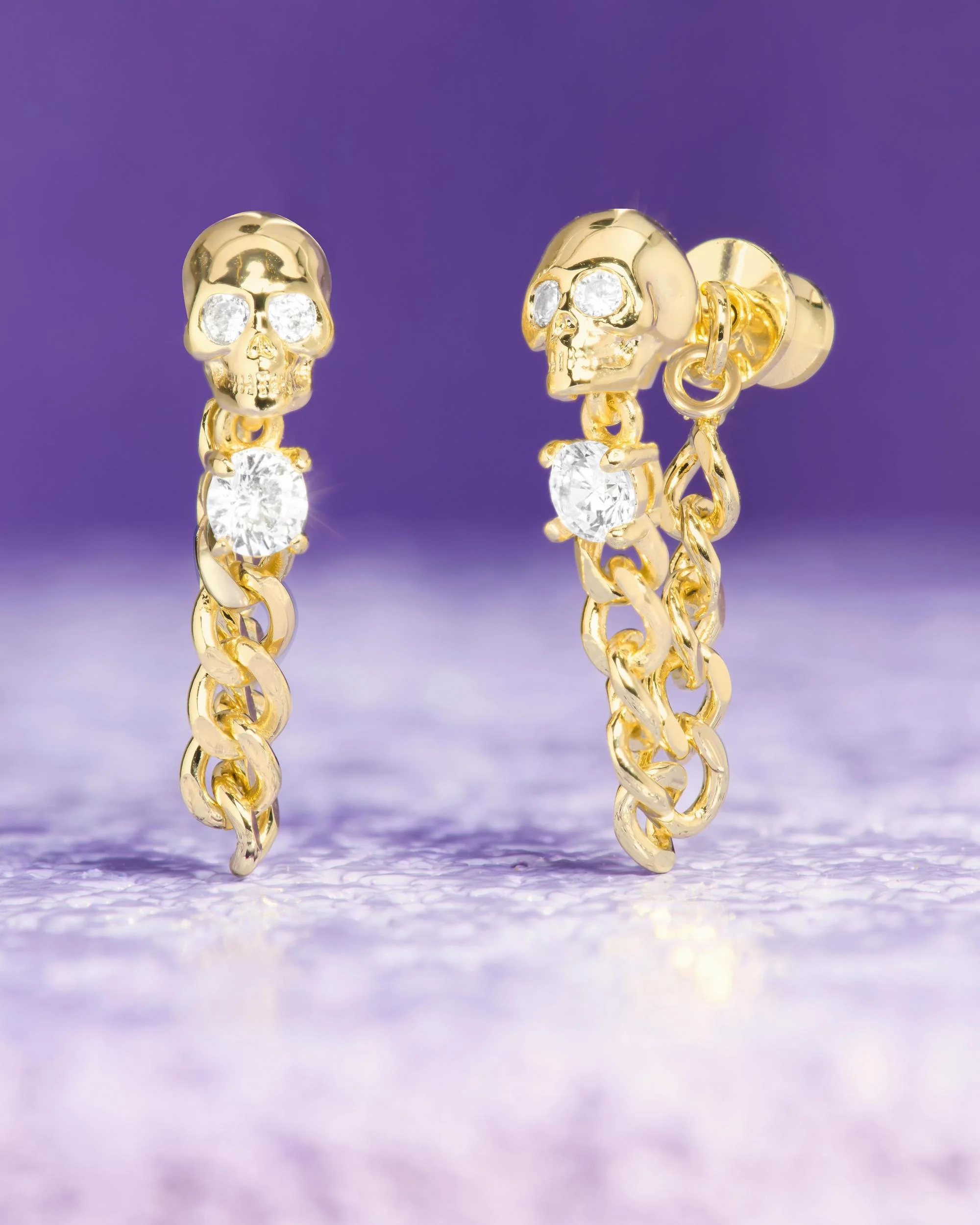 Ride or Die Soft Hoops 6.8mm - Gold|White Diamondettes - Image 6