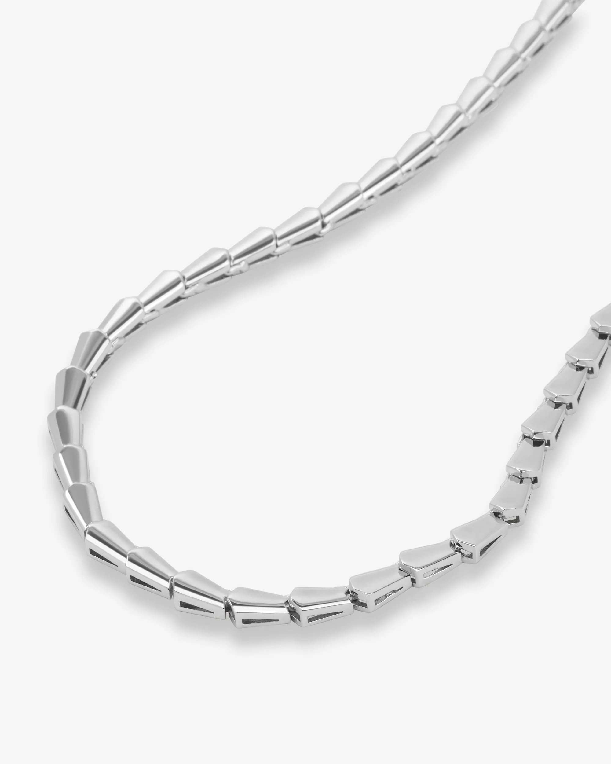 Serpent Collar Necklace - Silver - Image 4