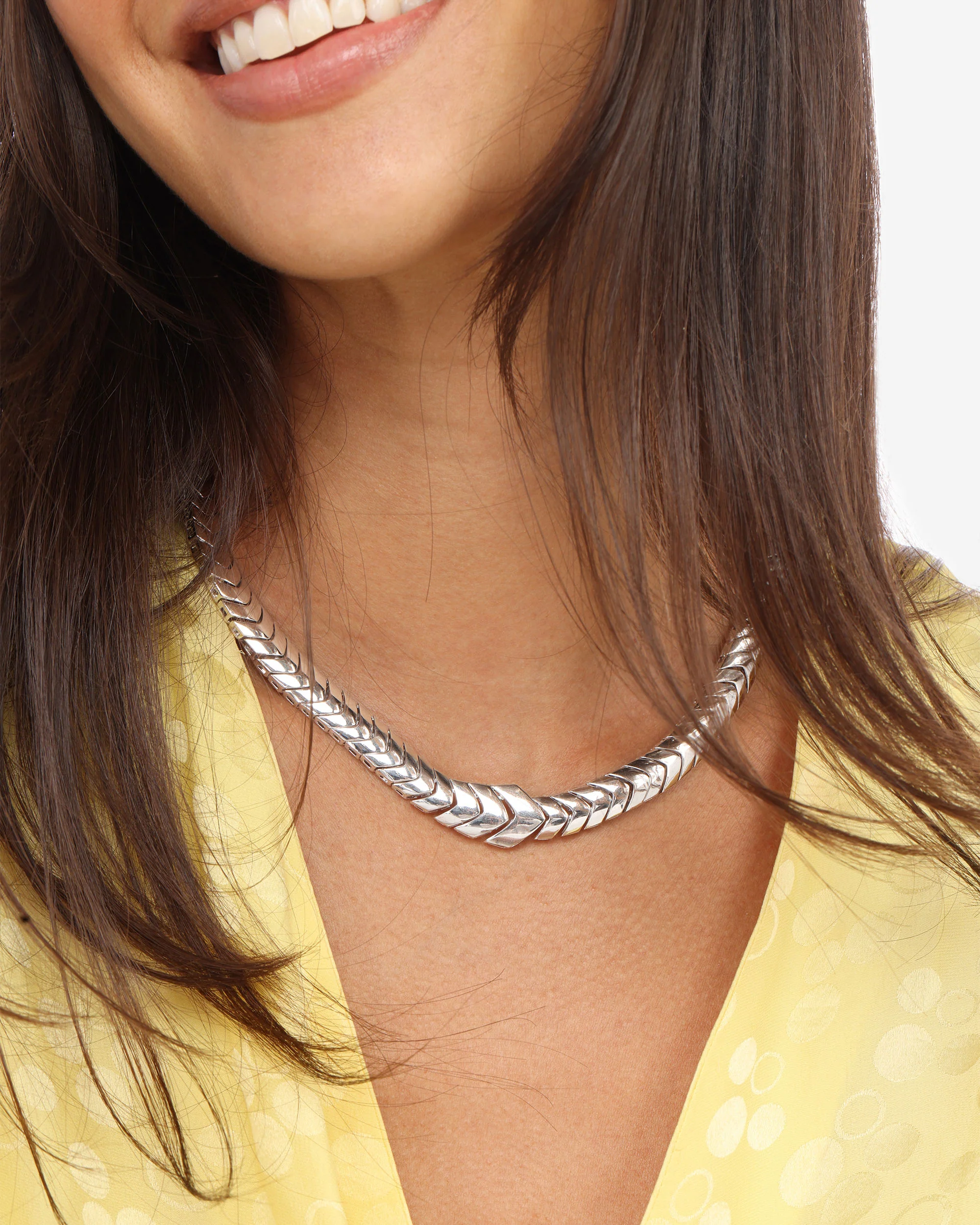 Serpent Herringbone Collar - Silver - Image 2