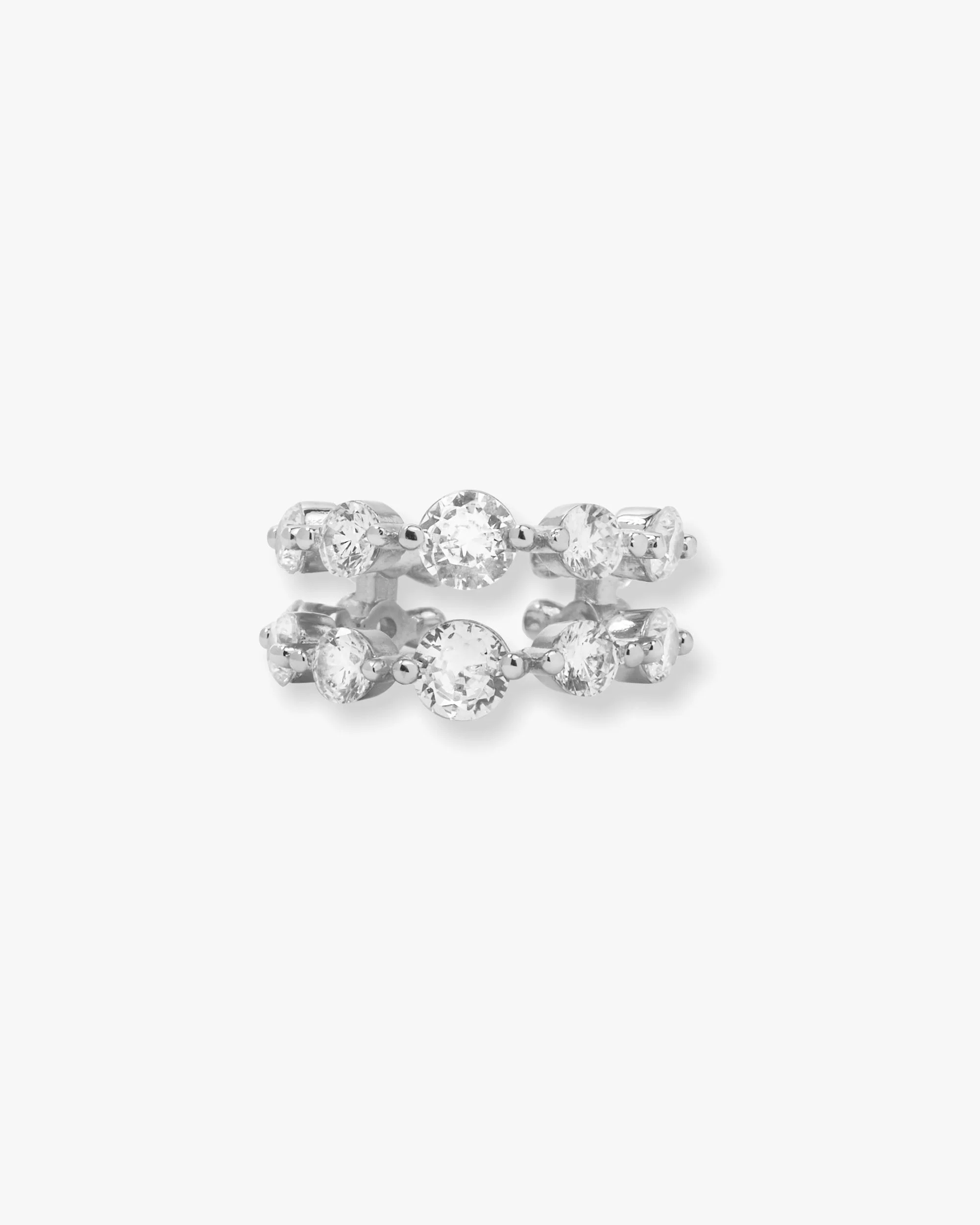 She's an Icon Ear Cuff - Silver|White Diamondettes