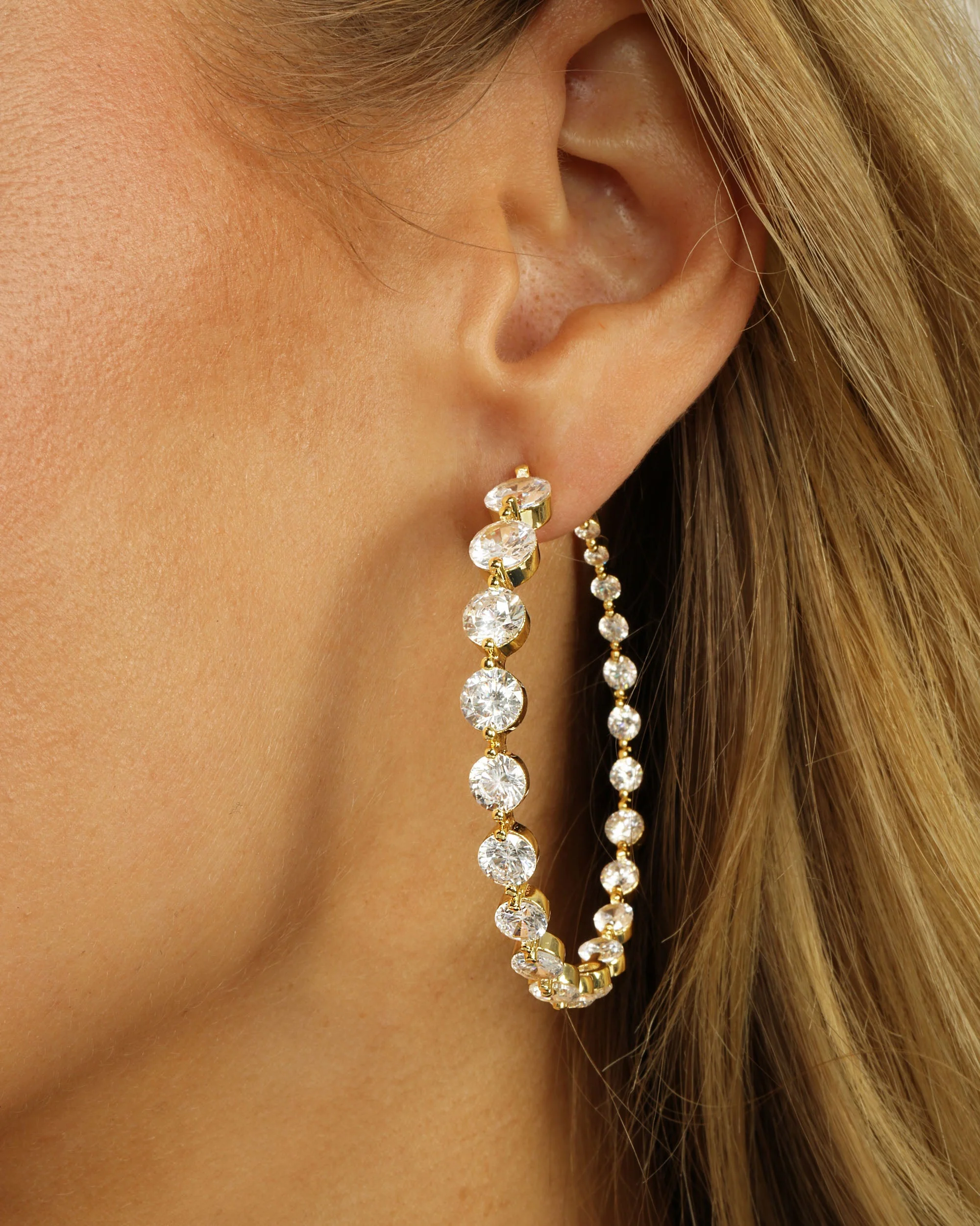She's an Icon Hoops 2" - Gold|White Diamondettes - Image 2