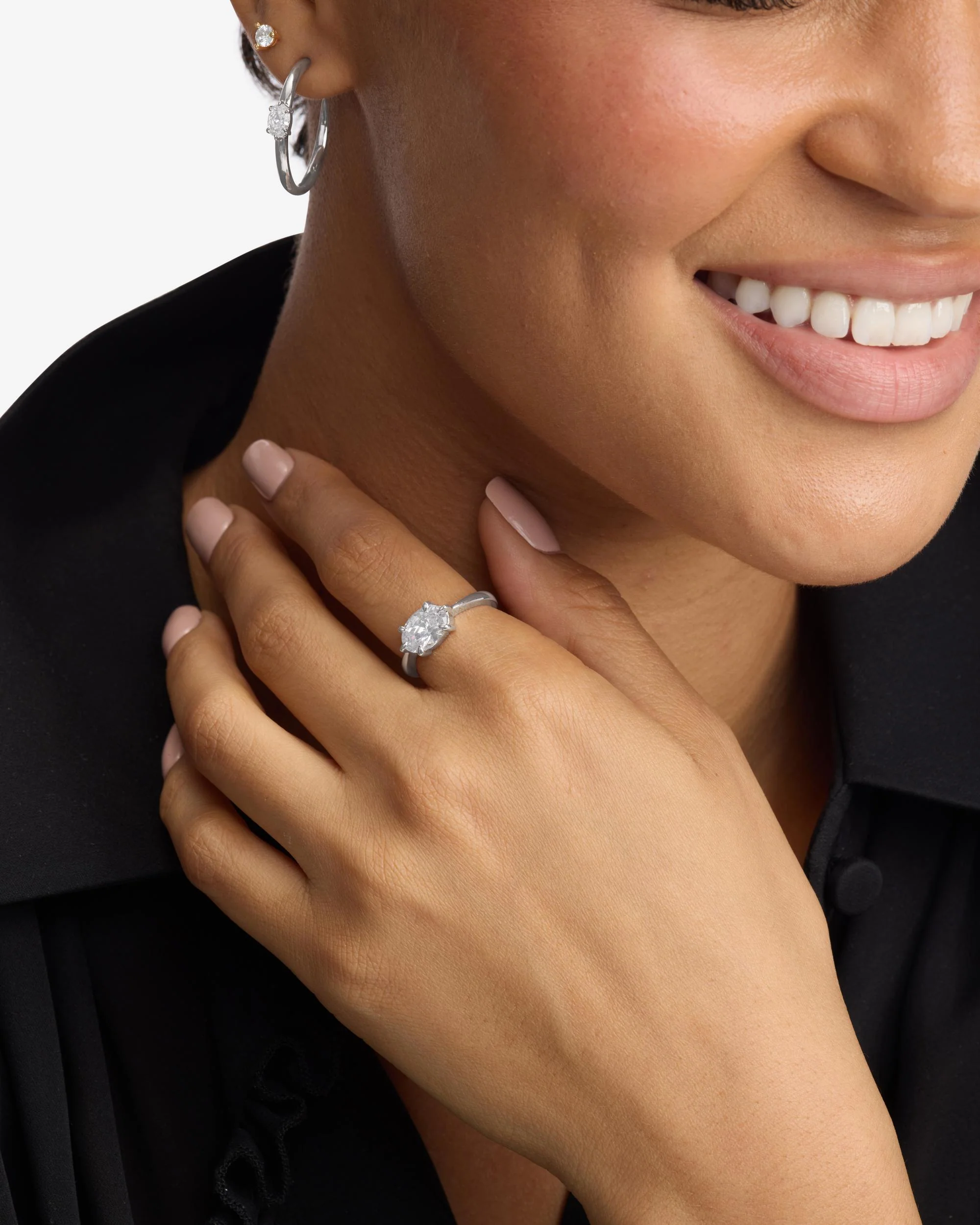 She's on Point Ring - Silver|White Diamondettes - Image 2