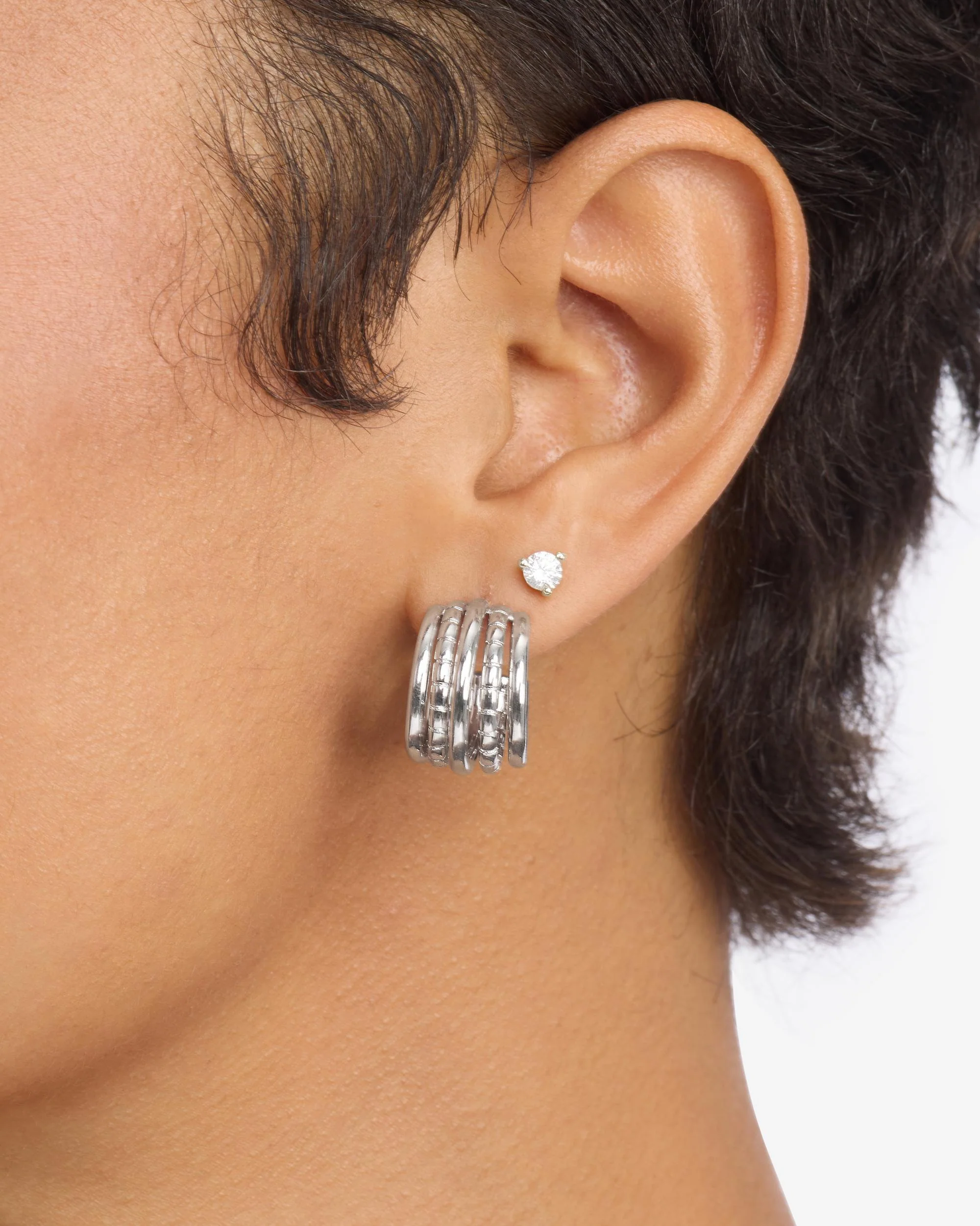 Talon 5 Row Hoops - Silver - Image 2