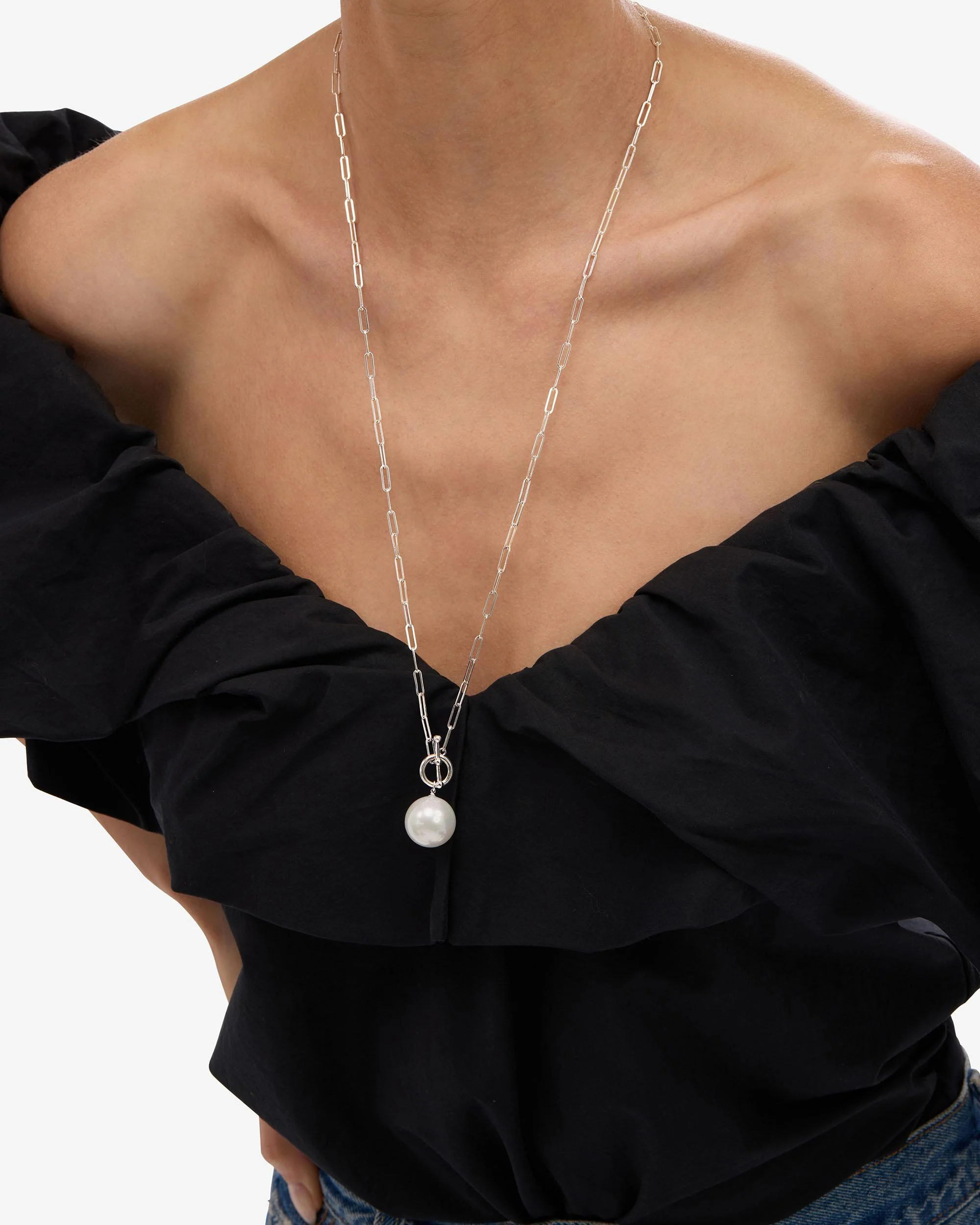XL Life's a Ball Pearl Pendant Necklace - Silver - Image 2